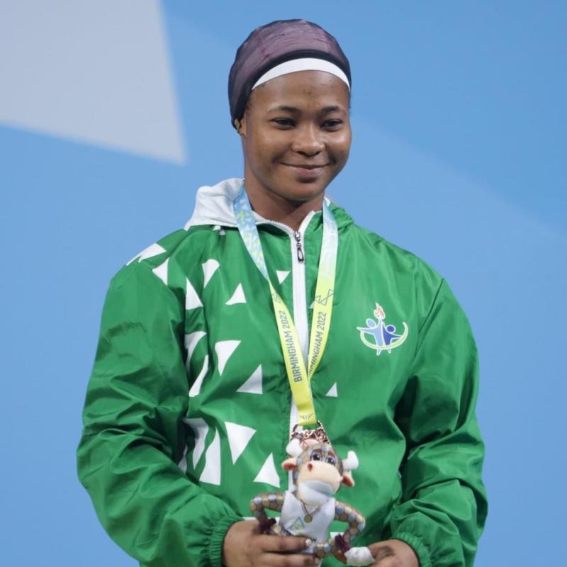 Islamiyat Yusuf is a weightlifter for the Nigerian national team. She competed at the Birmingham 2022 Commonwealth Games and brought home a bronze medal.